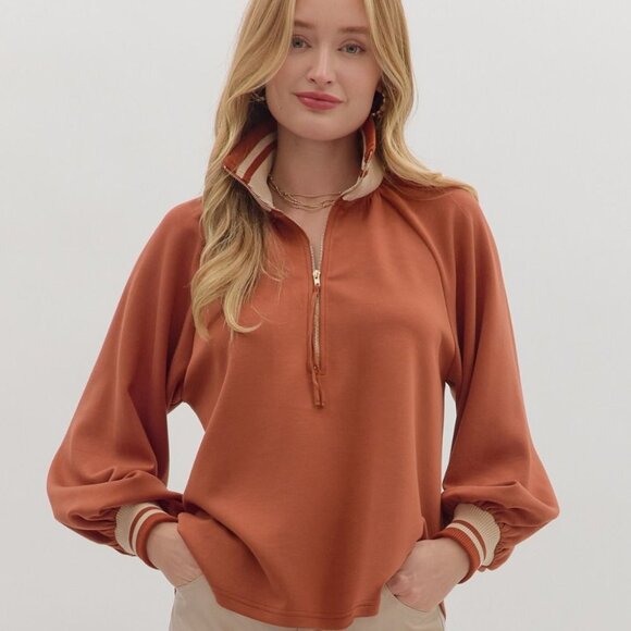 ENTRO RUST SCUBA TOP WITH ELAST CONTRAST TRIM - Picture 1 of 7